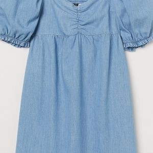 NWT H&M Puff-sleeved Denim Mini Dress